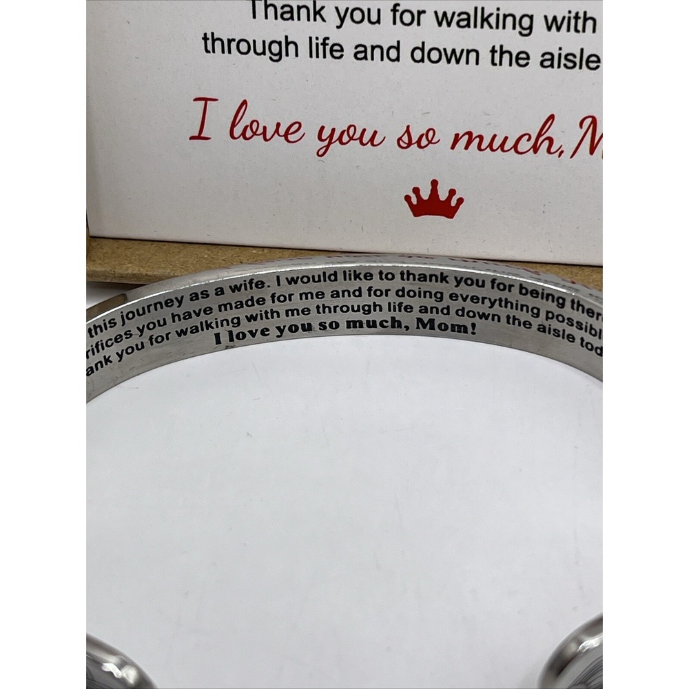 Joycuff‎ Bangle Bracelet Silver Mother of the Bride Thank You Gift - Picture 3 of 8